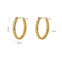 Ovale Schakel Oorringen RVS 26x18mm &acirc;&euro;&ldquo; Goudkleurige Oorringen -