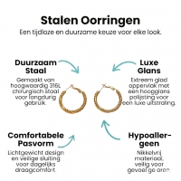 Goudkleurige Oorringen RVS &acirc;&euro;&ldquo; 25x3,5mm &acirc;&euro;&ldquo; Brede en Smalle Banden