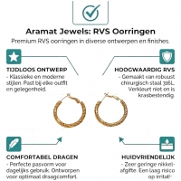 Goudkleurige Oorringen RVS &acirc;&euro;&ldquo; 25x3,5mm &acirc;&euro;&ldquo; Brede en Smalle Banden