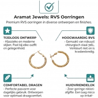 Ronde Oorringen RVS Goudkleurig &acirc;&euro;&ldquo; 25x3,5mm &acirc;&euro;&ldquo; Wikkelmotief Creo