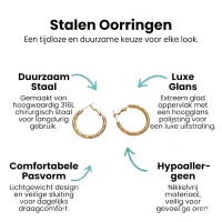 Ronde Oorringen RVS Goudkleurig &acirc;&euro;&ldquo; 25x3,5mm &acirc;&euro;&ldquo; Wikkelmotief Creo