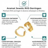 Hartjes Oorringen RVS Goudkleurig &acirc;&euro;&ldquo; 25x22mm &acirc;&euro;&ldquo; Schakelmotief -