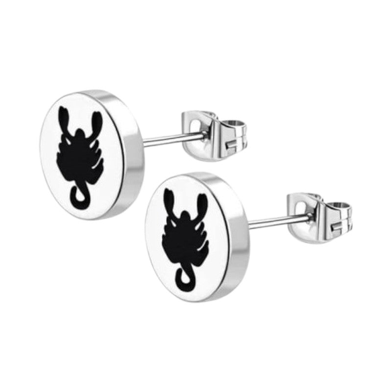 Schorpioen Oorbellen RVS Zilverkleurig &acirc;&euro;&ldquo; 8mm &acirc;&euro;&ldquo; Uniseks Diereno