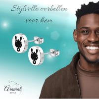 Schorpioen Oorbellen RVS Zilverkleurig &acirc;&euro;&ldquo; 8mm &acirc;&euro;&ldquo; Uniseks Diereno