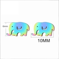 Olifant Oorbellen Regenboogkleurig RVS &acirc;&euro;&ldquo; 10x6mm &acirc;&euro;&ldquo; Meisje Diere