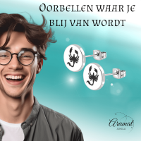 Schorpioen Oorbellen RVS Zilverkleurig &acirc;&euro;&ldquo; 10mm &acirc;&euro;&ldquo; Dieren & H