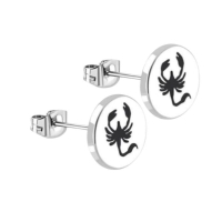 Schorpioen Oorbellen RVS Zilverkleurig &acirc;&euro;&ldquo; 8mm &acirc;&euro;&ldquo; Dieren oorsteke