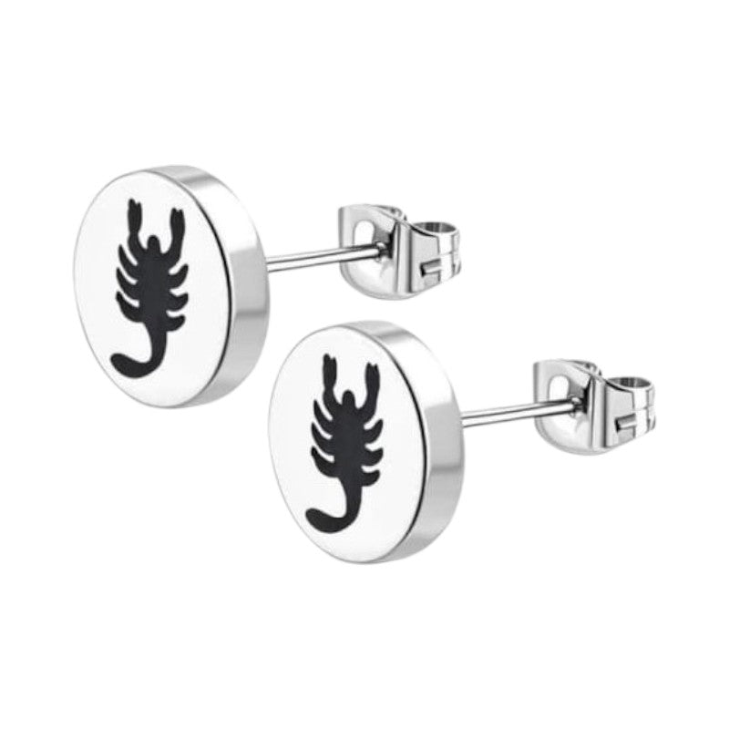 Schorpioen Oorbellen Zilverkleurig RVS &acirc;&euro;&ldquo; 8mm &acirc;&euro;&ldquo; Dieren oorsteke