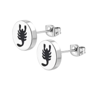 Schorpioen Oorbellen Zilverkleurig RVS &acirc;&euro;&ldquo; 8mm &acirc;&euro;&ldquo; Dieren oorsteke