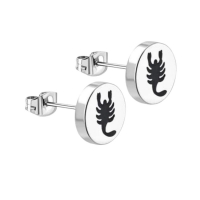 Schorpioen Oorbellen Zilverkleurig RVS &acirc;&euro;&ldquo; 8mm &acirc;&euro;&ldquo; Dieren oorsteke