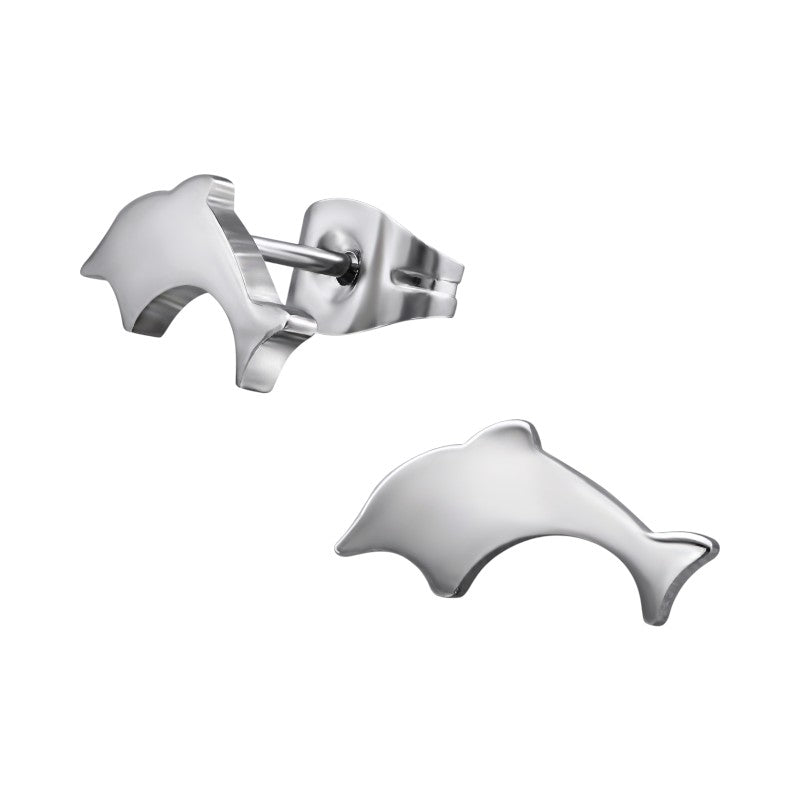 Dolfijn Oorbellen Zilverkleurig RVS &acirc;&euro;&ldquo; 11x6mm &acirc;&euro;&ldquo; Uniseks Diereno