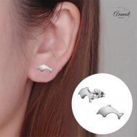 Dolfijn Oorbellen Zilverkleurig RVS &acirc;&euro;&ldquo; 11x6mm &acirc;&euro;&ldquo; Uniseks Diereno