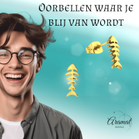 Vis Oorbellen Goudkleurig RVS &acirc;&euro;&ldquo; 12x5mm &acirc;&euro;&ldquo; Uniseks Dieren Oorste