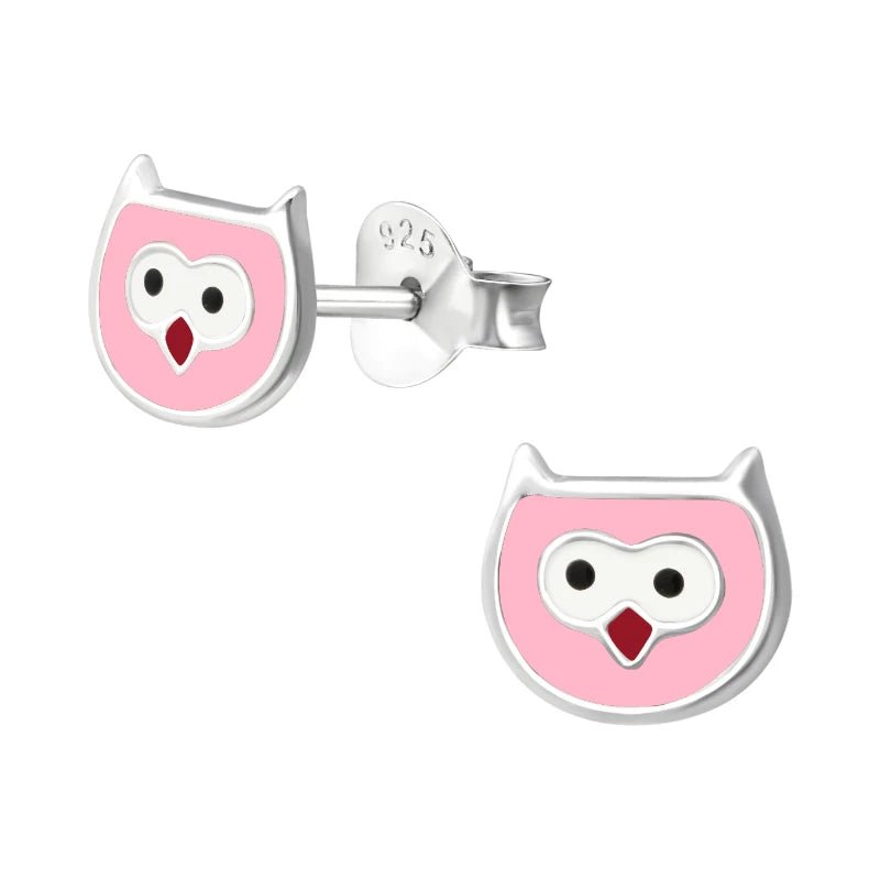 Zilveren Uiltjes Oorbellen voor Meisjes &acirc;&euro;&ldquo; 6x7mm -
