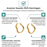 Goudkleurige Hart Oorringen 25mm -