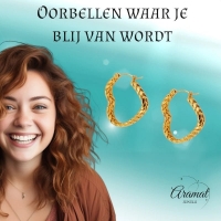 Goudkleurige Hart Oorringen 25mm -