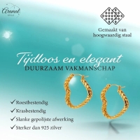 Goudkleurige Hart Oorringen 25mm -