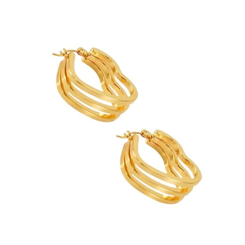 Goudkleurige Triple Hart Hoops 25mm -
