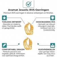 Goudkleurige Triple Hart Hoops 25mm -