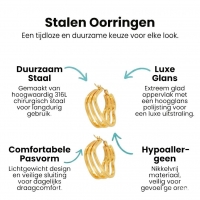 Goudkleurige Triple Hart Hoops 25mm -