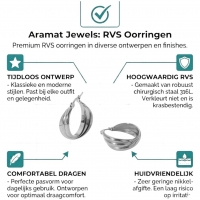 Zilverkleurige Triple Oorringen 22x8mm &acirc;&euro;&ldquo; Strakke look, driedubbel effect -