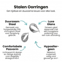 Zilverkleurige Triple Oorringen 22x8mm &acirc;&euro;&ldquo; Strakke look, driedubbel effect -