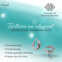 Zilverkleurige Triple Oorringen 22x8mm &acirc;&euro;&ldquo; Strakke look, driedubbel effect -