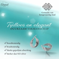 Zilverkleurige Triple Oorringen 25x9mm &acirc;&euro;&ldquo; Glanzend en Gelaagd -