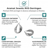 Zilverkleurige Triple Oorringen 25x9mm &acirc;&euro;&ldquo; Glanzend en Gelaagd -