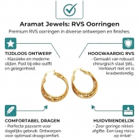Triple Goudkleurige Oorringen Rond - 30x7mm -