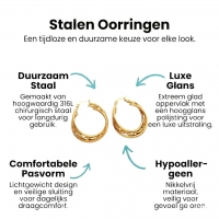 Triple Goudkleurige Oorringen Rond - 30x7mm -