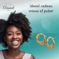 Goudkleurige Triple Oorringen RVS met Gedraaide Ring 20x7mm -