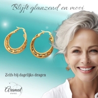 Triple Oorringen Rond 25x7mm - Goudkleurig RVS -