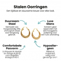 Triple Oorringen Rond 25x7mm - Goudkleurig RVS -
