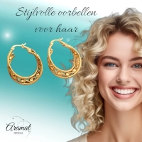 Triple Oorringen Rond 25x7mm - Goudkleurig RVS -