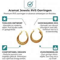 Triple Goudkleurige Oorringen 30x7,5mm &acirc;&euro;&ldquo; 2 Glad & 1 Gedraaid -