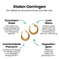 Triple Goudkleurige Oorringen 30x7,5mm &acirc;&euro;&ldquo; 2 Glad & 1 Gedraaid -