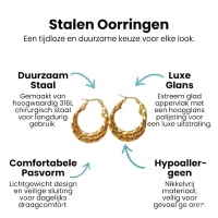 Triple Gedraaide Oorringen Rond Goudkleurig - 25x7mm -