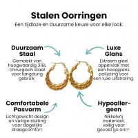 Triple Gedraaide Oorringen Rond Goudkleurig - 25x7mm -