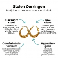Triple Gedraaide Oorringen Rond Goudkleurig - 25x7mm -