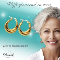 Triple Oorringen Rond Goudkleurig - 25x9mm -