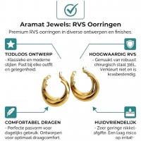 Triple Oorringen Rond Goudkleurig - 25x9mm -