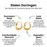 Triple Oorringen Rond Gekruist Goudkleurig - 25x7mm -