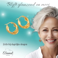 Triple Oorringen Rond Gekruist Goudkleurig - 25x7mm -