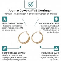 Triple Oorringen Rond Gekruist Bicolor - 35x15mm -