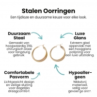 Triple Oorringen Rond Gekruist Bicolor - 35x15mm -