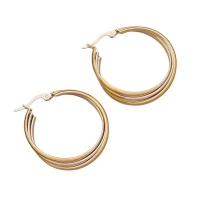 Triple Oorringen Rond Gekruist Bicolor - 35x15mm -