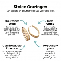Triple Oorringen Ovaal 35x9mm - Goud & Zilver -
