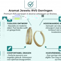 Triple Oorringen Ovaal 35x9mm - Goud & Zilver -