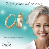 Triple Oorringen Ovaal 35x9mm - Goud & Zilver -